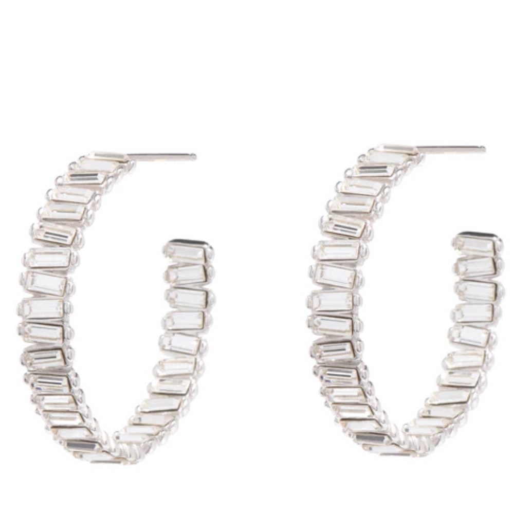 Melissa Lovy Baby Serena Hoops in Rhodium